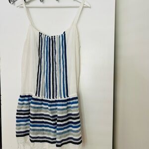 LemLem Designer Striped soft cotton dress w/ fringe